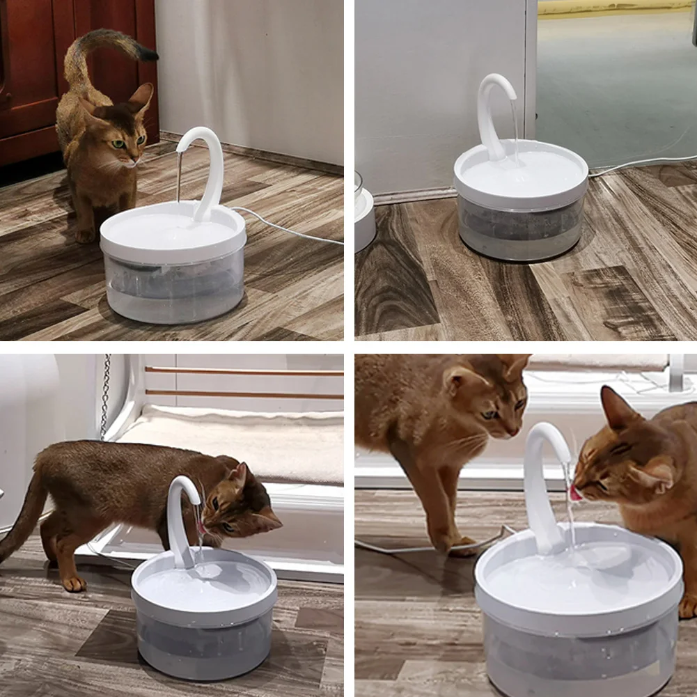 Swan Neck Pet Fountain Automatic Water Dispenser For Cats Dogs 2L Healthy Living Water Circulation Silent Work Spring Drinker