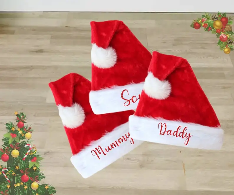 Personalized Gold Christmas Hat Custom 