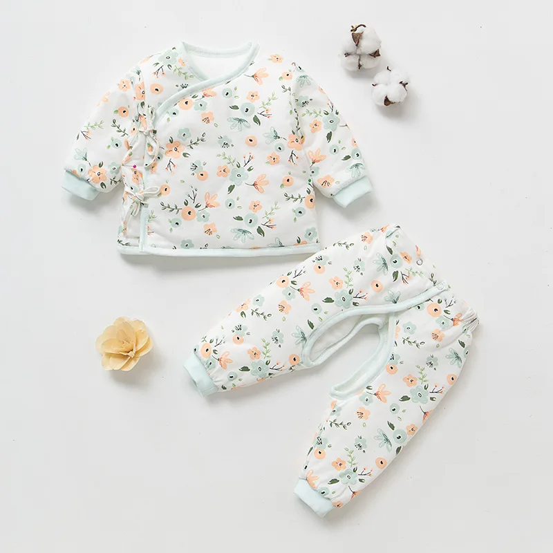 

Newborn Split Type Cotton-padded Clothes Set Cotton-padded Jacket Primary Winter Baby Thin Cotton Coat Spring Clothing Cotton Co