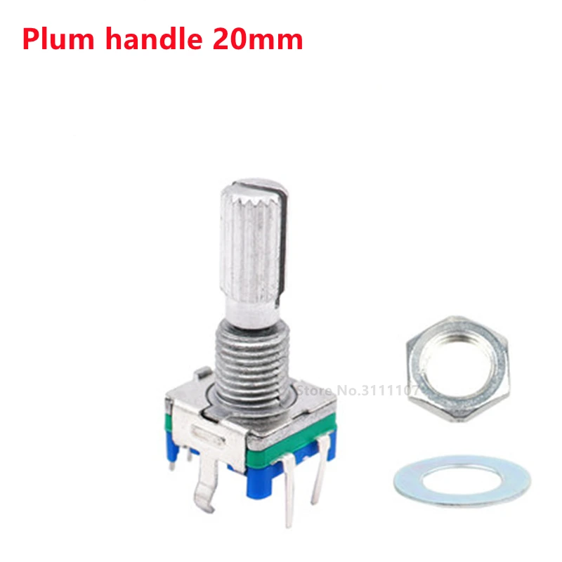 

5PCS Plum Handle 20mm Rotary Encoder Coding Switch / EC11 / Digital Potentiometer With Switch 5 Pin Q