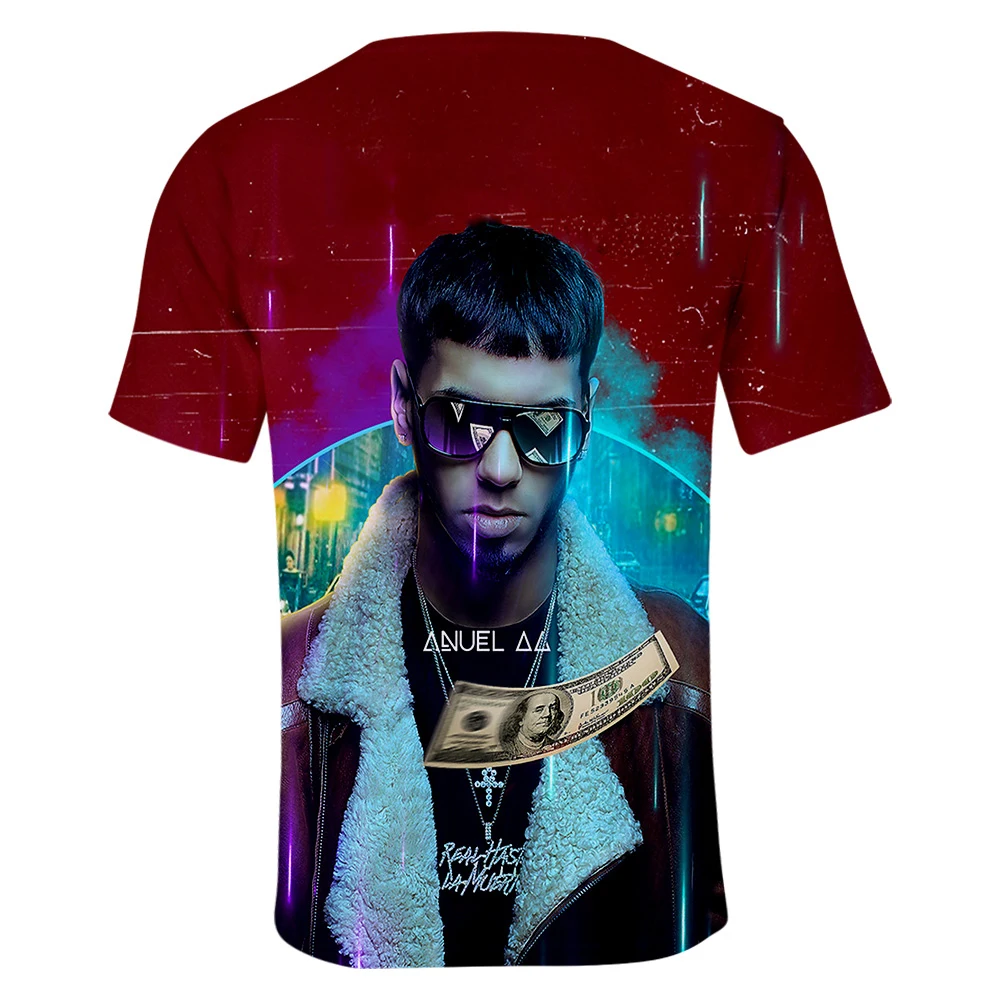 Г. Повседневные футболки Anuel AA 3D г. Лидер продаж, топы с короткими рукавами для женщин, мужчин и детей, летняя футболка в стиле хип-хоп, Real Hasta la Muerte