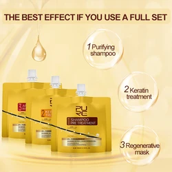 PURC Keratin Hair Treatment No Fomalin Irritation Smoke Repair Straightening Hair Shampoo Regenerative Mask Scalp Treatment
