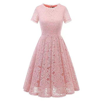 

FMFSSOM Women's Homecoming Vintage Tea Dress Floral Lace Cocktail Formal Swing Dress