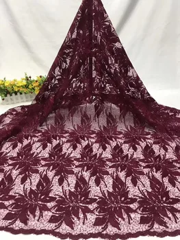 

Latest Organza Lace Fabric French Nigerian Lace Fabrics 2019 High Quality Sequins African Net Lace Fabric Wedding