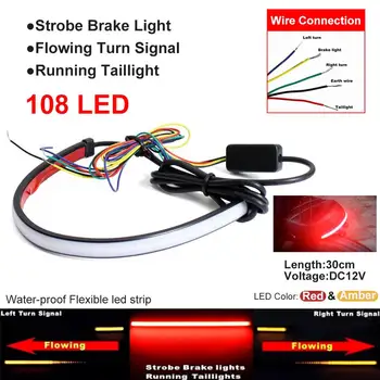 

Universal Motorcycle Light bar Sequential Switchback Flowing LED Tail Brake Turn Signal Strip Flowing Side Rear Light