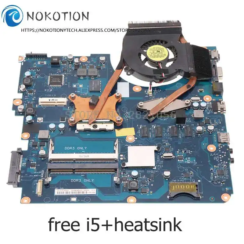 NOKOTION BREMEN2-L BREMEN-VE para Samsung R540 NP-R540 placa base de computadora portátil HM55 HD4500 DDR3 libre i5 + disipador de calor