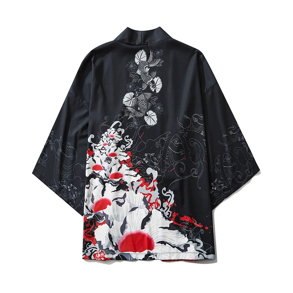 Summer Men's Haori Kimono Men Shirt Samurai Japanese Clothing Robes
