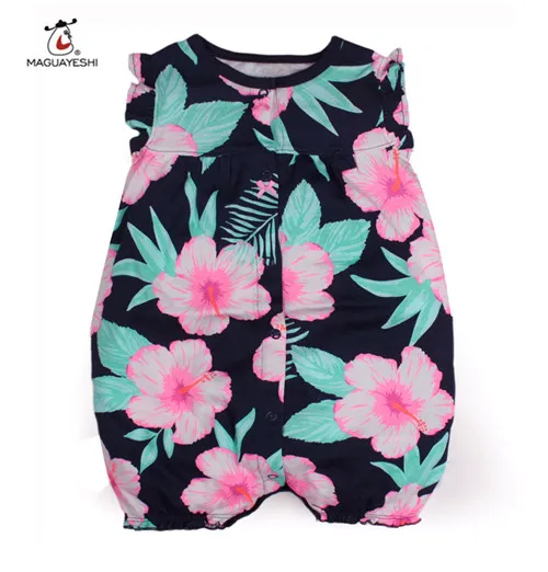 Детские комбинезоны; летняя одежда для маленьких девочек; коллекция года; комплекты одежды для маленьких мальчиков; одежда с короткими рукавами для новорожденных; Roupas Bebe; комбинезон для младенцев - Цвет: Розовый