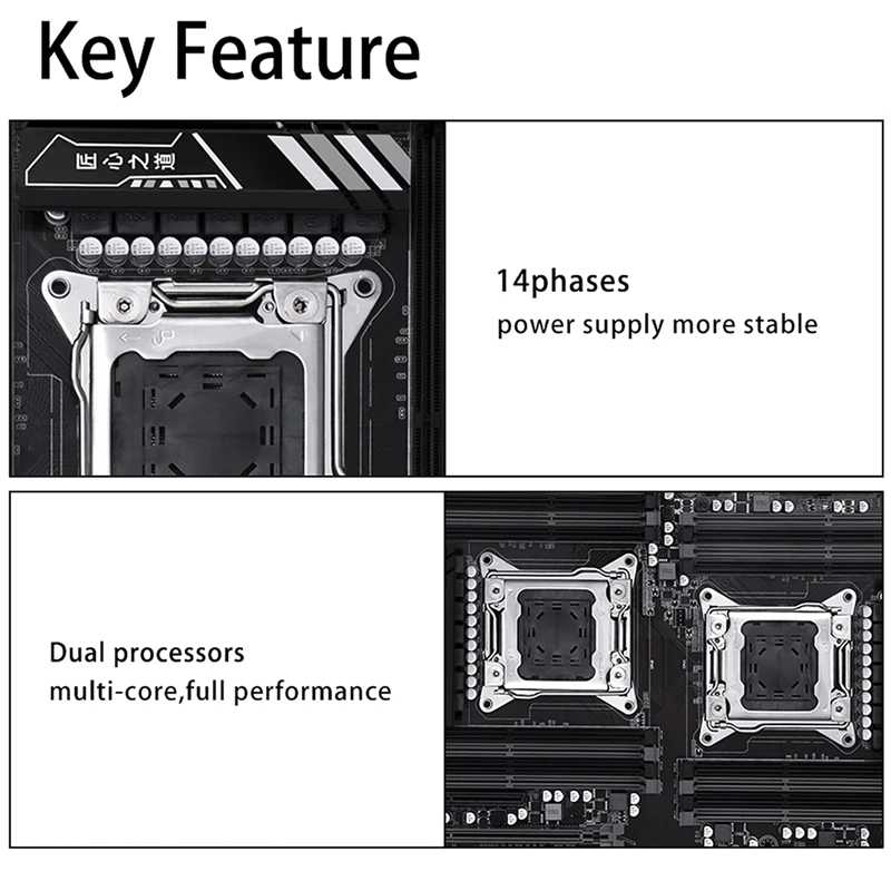 HUANANZHI X79-16D Материнская плата Intel двойной процессор LGA 2011 E5 2689 2670 V2 DDR3 1333/1600/1866 МГц 515GB NVME SATA3 USB3.0 E-ATX