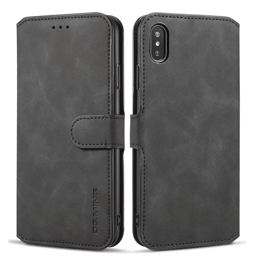 LCHULLE Vintage Wallet Case for IPhone X Xr 11 Pro Xs Max Luxury Card Holder Flip Stand Leather Cover for IPhone 7 Plus 8 6S 6