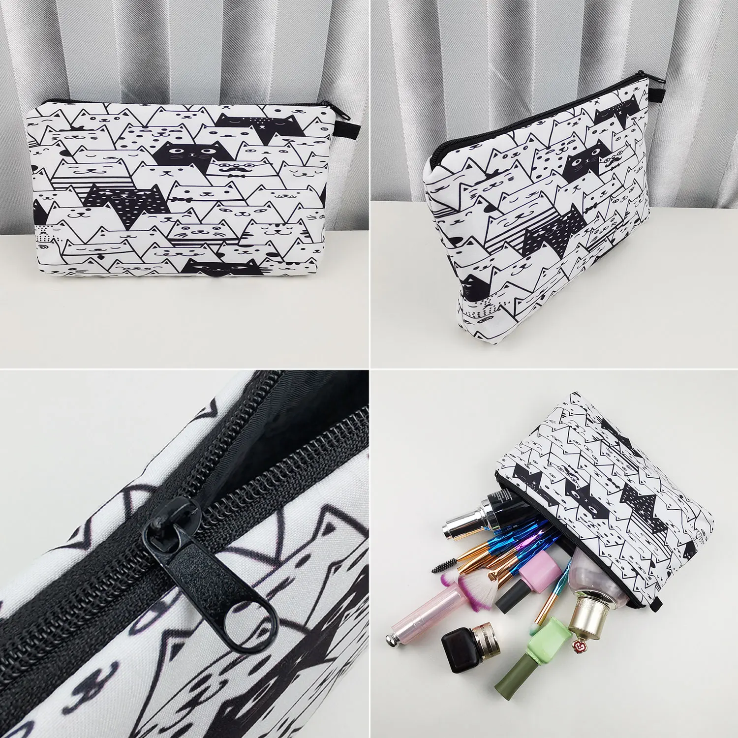 Bolsas de maquillaje con paisaje de faro impreso, bolsa de aseo informal, tamaño portátil, bolsas de cosméticos de viaje, Simple y práctico