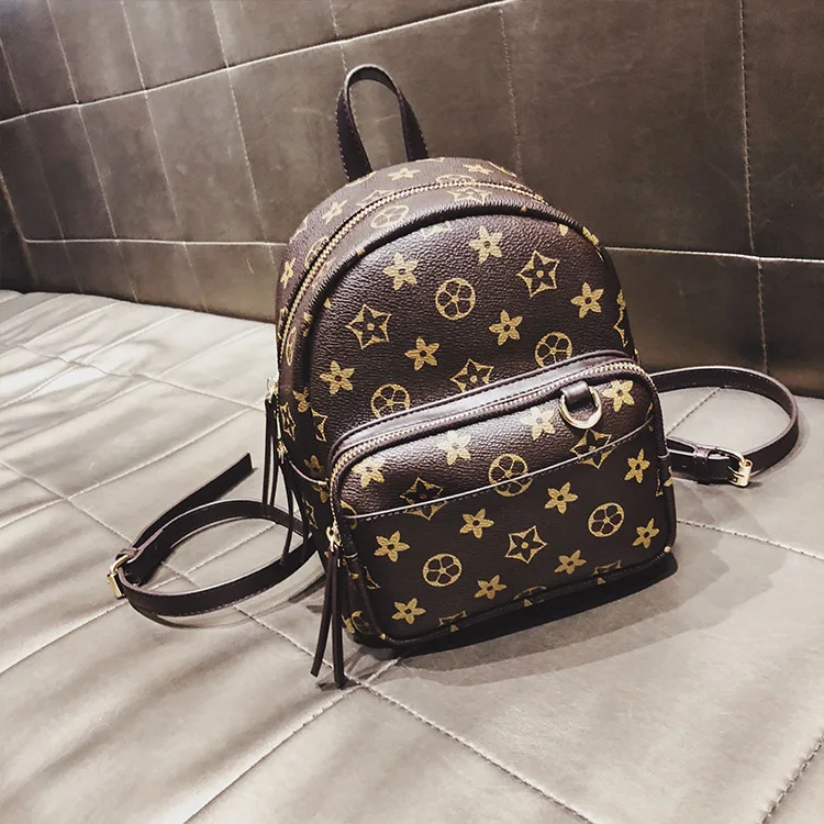 

Backpack Women's Korean-style 2019 Autumn New Style INS Super Fire Mini Backpack Hundred Printed Ride Bag Fashion School Bag