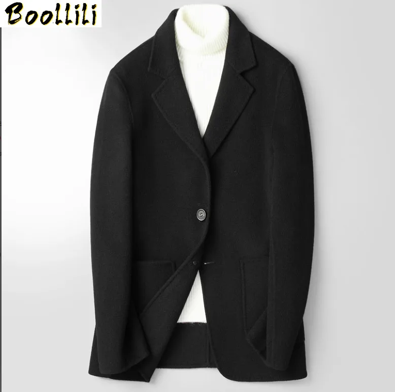 

Men's 100% Boollili Wool Coat Double-sided Korean Man Jacket Spring Autumn Overcoat Jackets Casaco Masculino