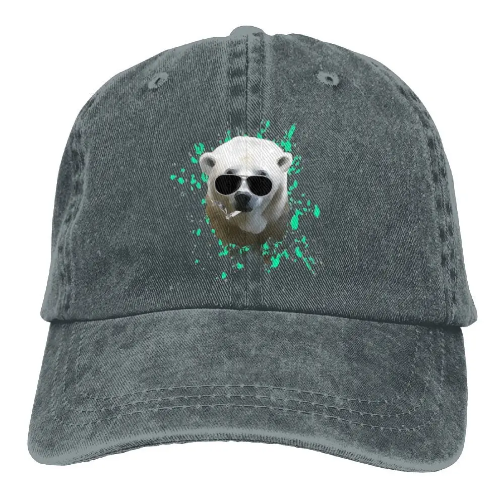 Солнцезащитные очки для курения полярный медведь Джинсовая Шляпа Унисекс промытая бейсболка