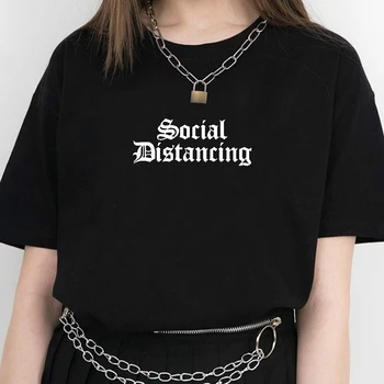 

Social Distancing T Shirt Introvert Self Quarantine Tshirt Women Cotton Causal Grunge Tops Tee Summer Woman Clothes Dropshipping