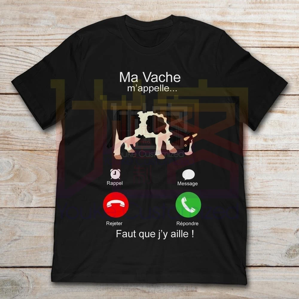 Ma Vache Mɺppelle Faut Que J'y Aille Dairy Cow Amazing Short Sleeve Unique Casual Top | Мужская одежда