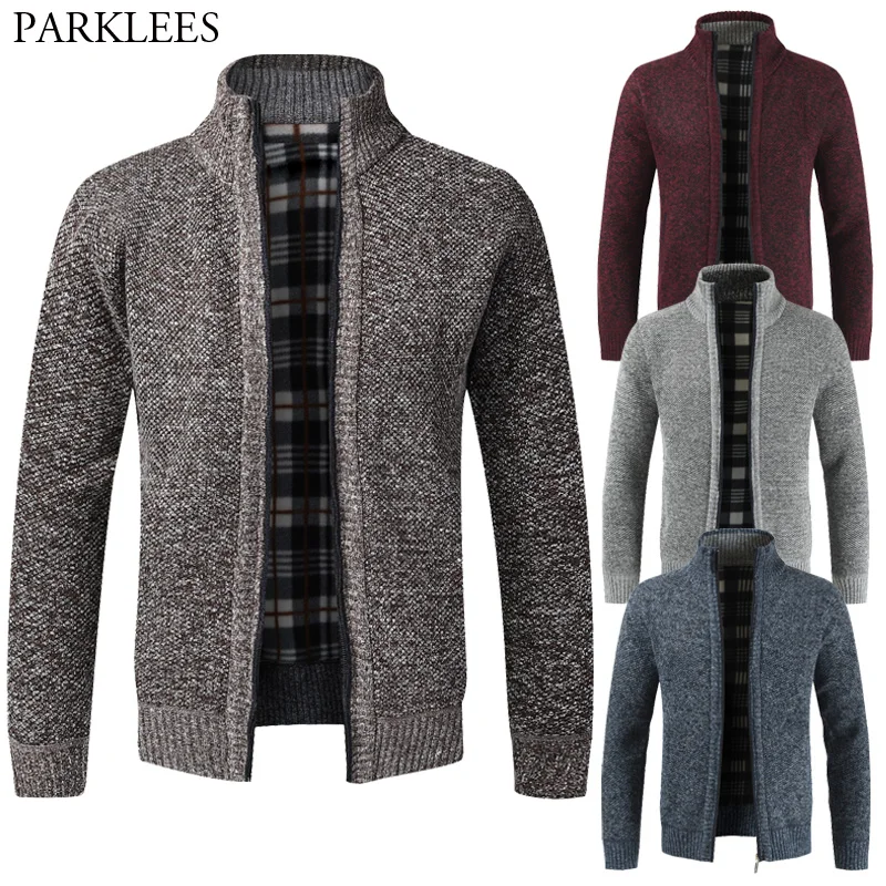 Winter Thick Mens Knitted Sweaters Coat Autumn Full Zip Casual Men Long Sleeve Cardigan Fashion Warm Men Sweater Jackets Homme Winter Thick Mens Knitted Sweaters Coat Autumn Full Zip Casual Men Long Sleeve Cardigan Fashion Warm Men Sweater Jackets Homme