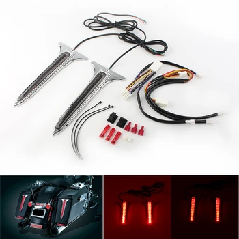 

1Pair Motorcycle LED Rear Saddlebag Accents Light Smoke Lens Indicator For Harley Touring Road King 1993-2013 ABS Plastic Chrome