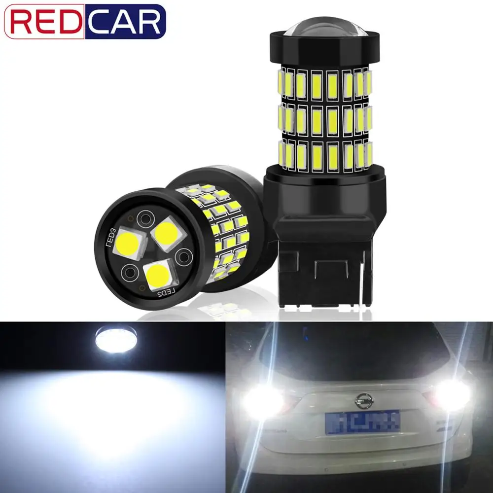 2 шт. T20 7440 W21W WY21W светодиодный 7443 SRCK W21/5 Вт лампы 1200LM 12V Автомобильные фары сигнала
