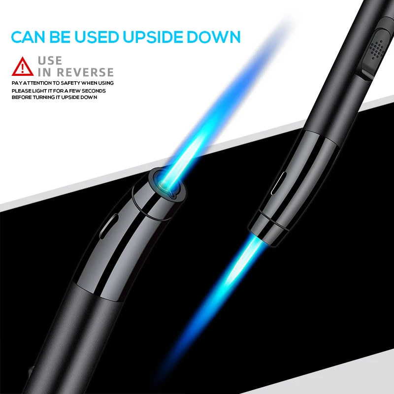 Windproof Torch Lighter Pen shape Butane Gas Refillable Welding Pen with Gas Window Cigar Smoking Gadget