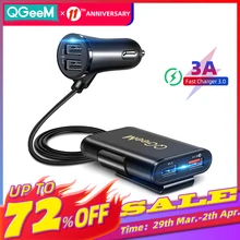 GOFORJUMP Chargeur Rapide de Voiture Coque Noire Lumi/ère Verte QC3.0 Dual 2 Port USB Prise de Chargeur de Voiture de Moto pour t/él/éphone Portable Double Chargeur USB Chargeur 2 Ports