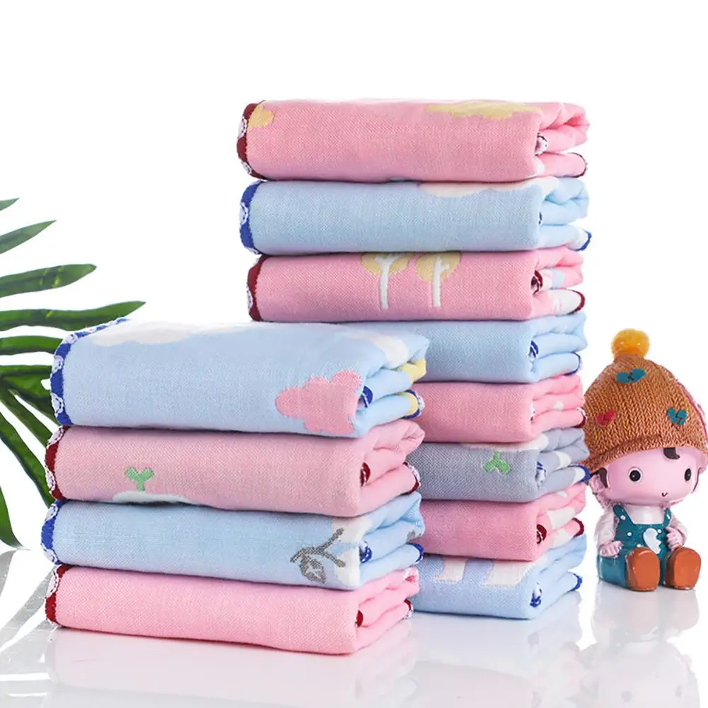 Kidlove 2 шт. 6-слойный двухсторонний газовое квадратное полотенце для лица для душа 25x25 см