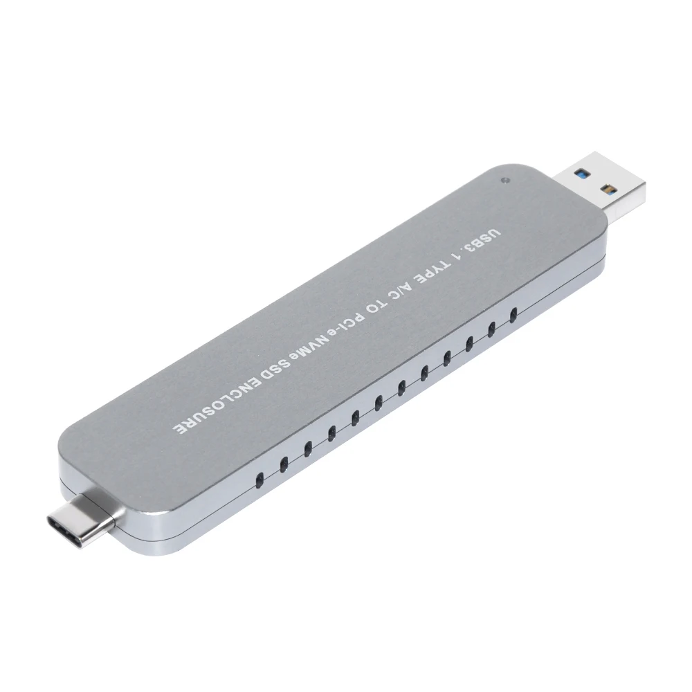  Aluminium Legierung Dual USB3.1 Mobile SSD Festplatte Box TYPE-A + C ZU M.2 NVME Festplatte Fall