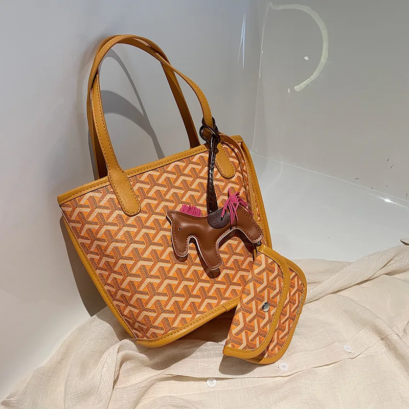 

On the new big bag female 2019 new tide Korean dog tooth bag (size) food basket bag shopping bag shoulder bag