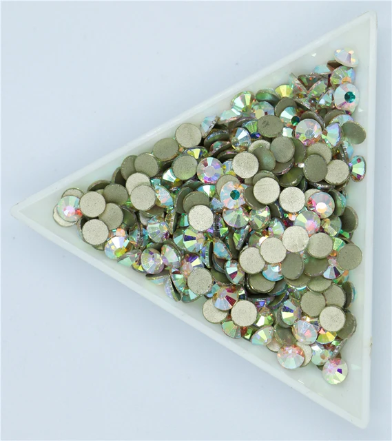 Super Glitter Crystal AB Non Hot Fix Rhinestones SS3-SS50 FlatBack Strass Sewing&Fabric Garment Nail Art Rhinestones Decorations Gold AB