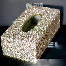 Модный женский жемчужный украшение с бриллиантами и стразами автомобильная коробка для салфеток чехол золотой