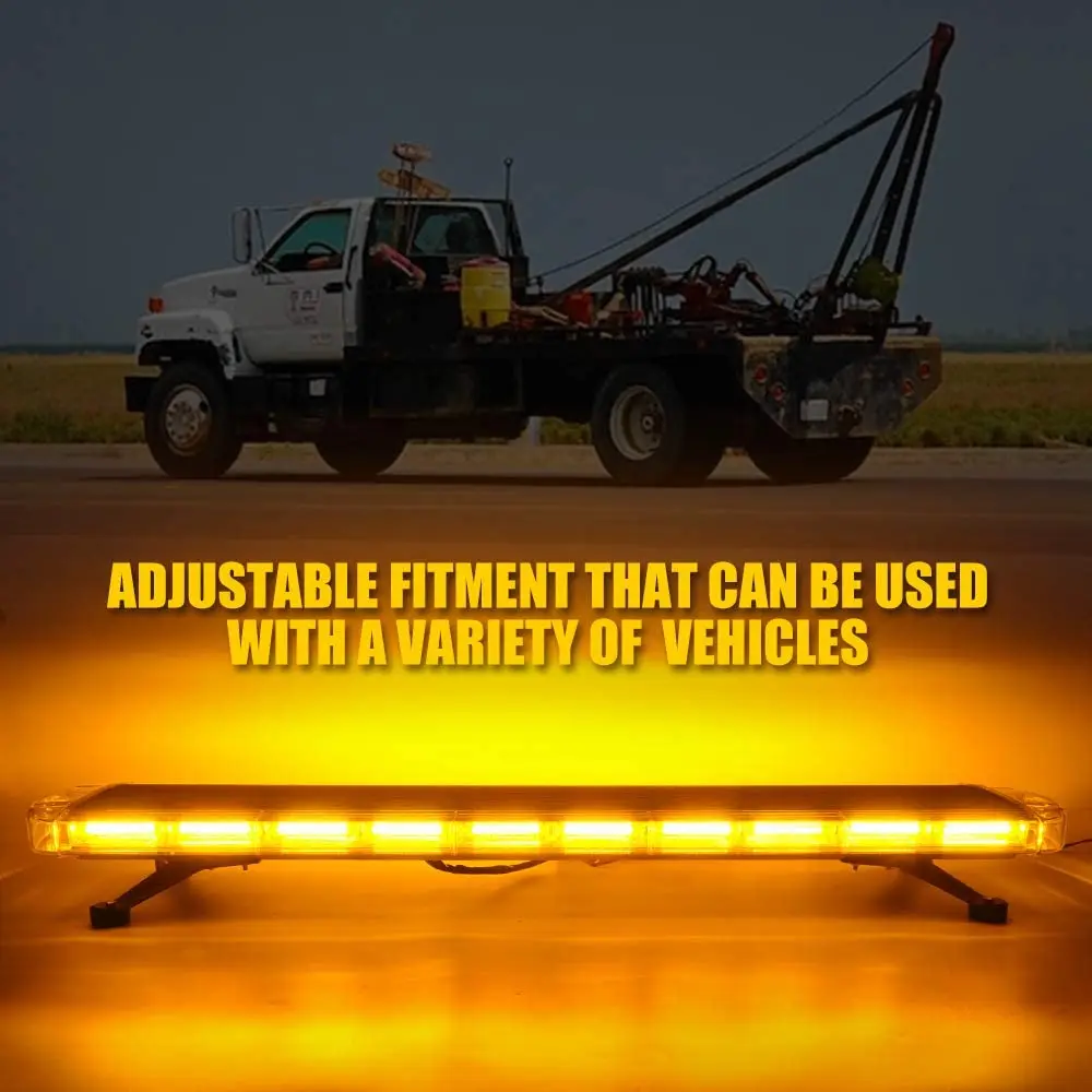 LRTER 34inch 166 LED Emergency Rooftop Strobe Lights Bar Flashing Safety Traffic Advisor Warning Hazard Snow Plow Light W/Magnet Base For Work Trucks Vehicles Construction Tow Pickup Amber In | Whizz - Foto 9