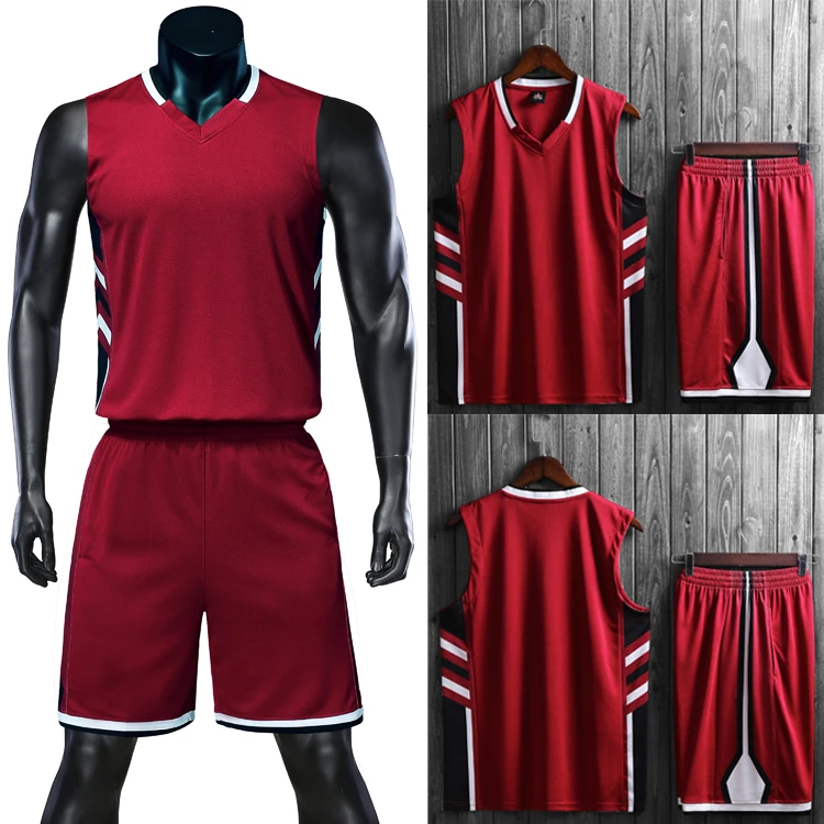 High Quality USA Men Basketball Jerseys Shorts With Side pockets, Basketball Jersey college tracksuits, Team Custom Uniform kit - Цвет: Wine Red