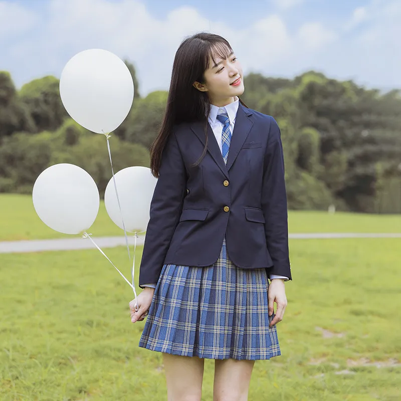 Women Dress Blazer Jacket Suit Set JK High School Uniform Students Girl