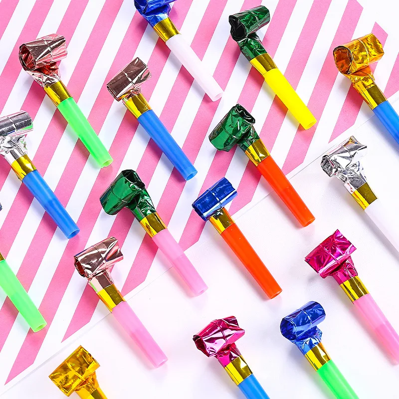 

20 Pcs/Set Hot Party Toys Hat Baby Toys Plastic Small Blow Dragon Whistle Cheer Leading Birthday Noice Maker Toys Wholesale