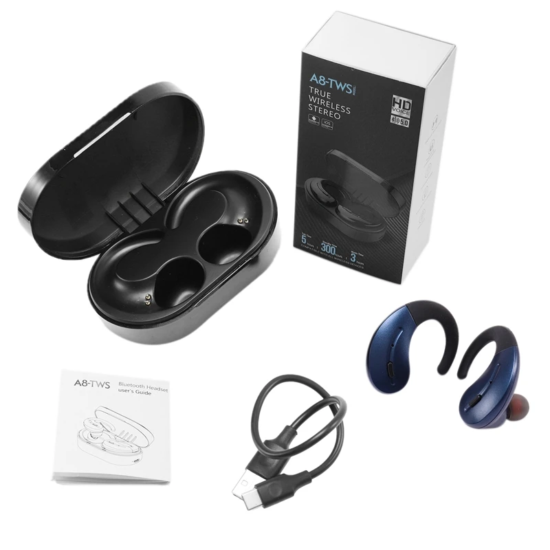 A8 TWS Bluetooth беспроводные наушники 5,0 с сенсорным управлением, водонепроницаемые стерео музыкальные наушники, 400 мАч, внешний аккумулятор для смартфонов