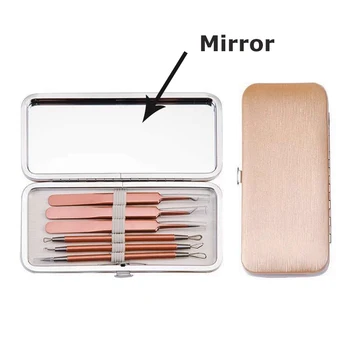 

High Quality Acne Needle Set Stainless Blackhead Remover Needles Extractor Pimple Remover with Mirror Box