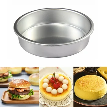 

Round Cake Mold Set Aluminum Alloy Cake Pan Set Non Stick Baking Pans 4/6/8 inch Cakes Mould Removable Bottom Hamburger Mold