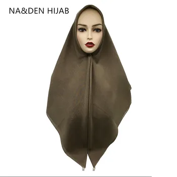 

1PCS NEW Crystal chain edge shawls Square pashmina Women popular muffler Solid scarf Muslim headscarf New bandana Islamic hijab