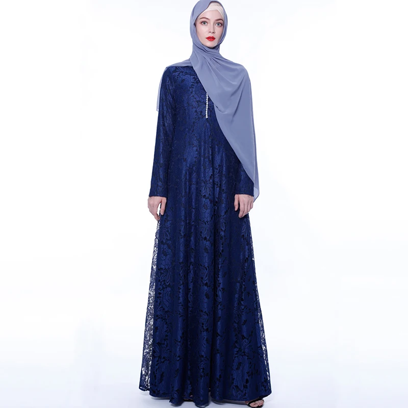 Vestidos Arabe абайя Турция исламский хиджаб длинное мусульманское кружевное платье