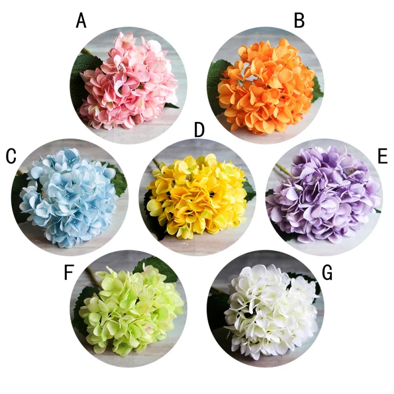 1PC Artificial Flowers Hydrangea Bouquet for Home Wedding Party Decor Flower Arrangements