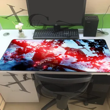 

XGZ Large game mouse pad black lock-edge anime shadow assassin snow custom office computer desk mat non-slip coaster carpet XXL