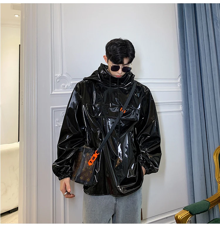 LAPPSTER мужские уличные кожаные куртки с капюшоном мужские s хип хоп ветронепроницаемый бомбер куртки пальто дизайнерские Harajuku черные пальто