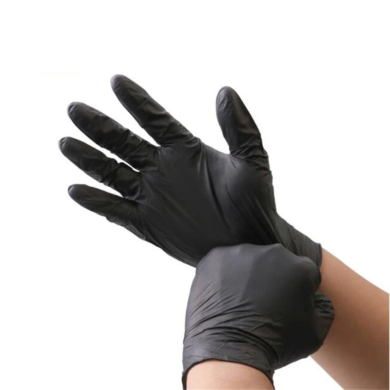 Нитриловые перчатки черные 6 шт/лот пищевой Водонепроницаемый без аллергии медицинские одноразовые защитные перчатки нитриловые перчатки Механика
