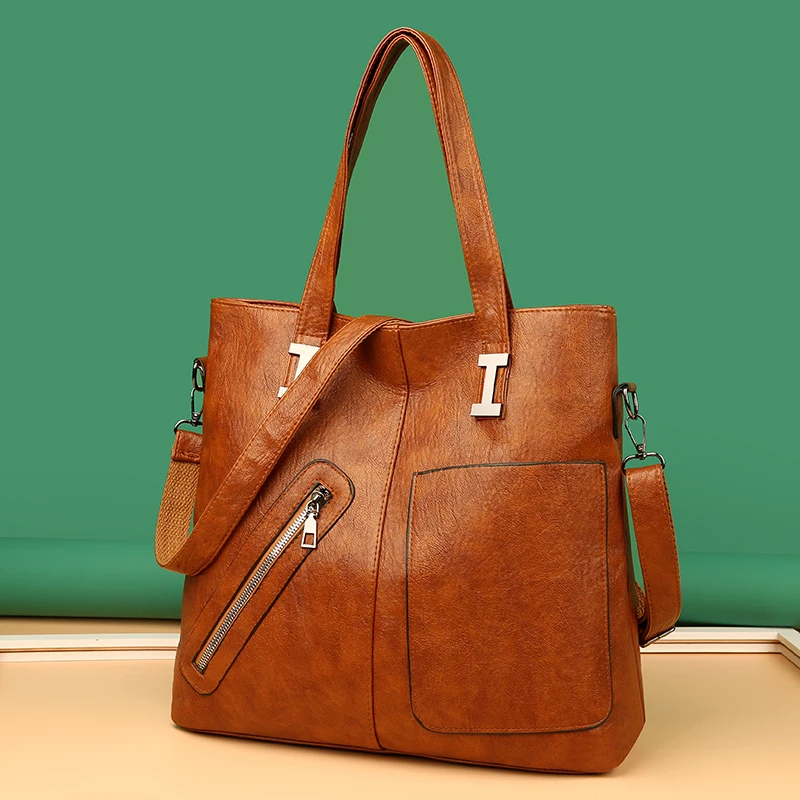 Luxury Handbags Designer Letter Pu Leather Women Shoulder Bags High Capacity Ladies Crossbody Bag Fashion Casual Female Tote Bag