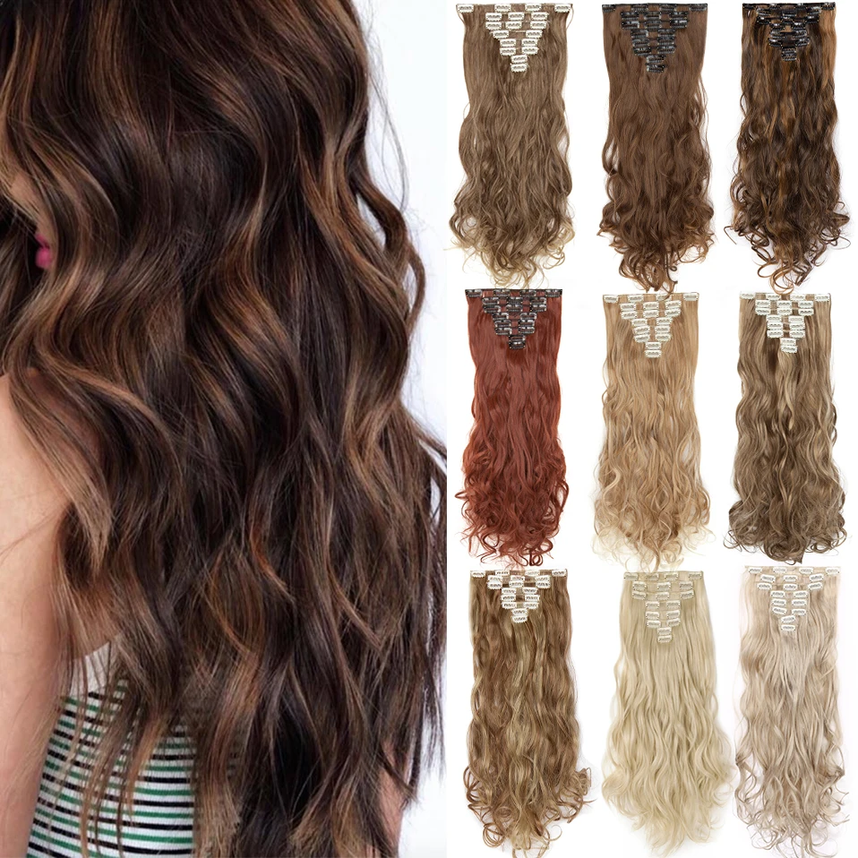 Hot Seller Curly Hair Hair-Extensions Natural-Hairpieces Clip-In Synthetic Women S-Noilite for 140g bY3k9d6w