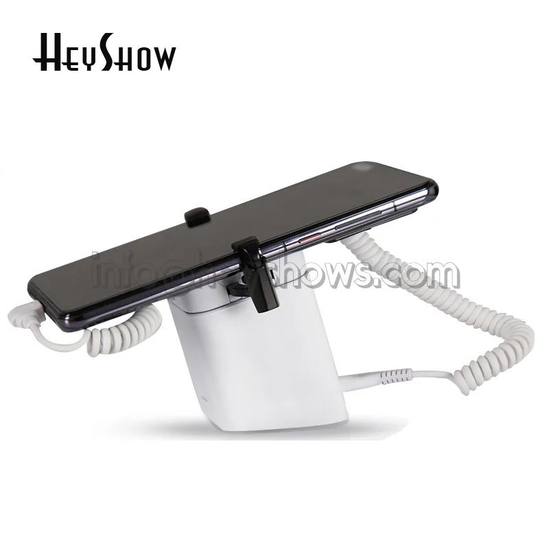 Charging Mobile Phone Security Stand iPhone Display Burglar Alarm System White Anti-Theft Holder For All Brand Phone