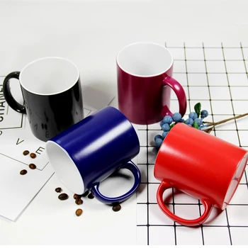 

DIY Custom Photo Ceramic Mug Magic Color Changing Couple Cups with Lid Spoon Coffee Milk Tumble Gift for Friends Home Drinkware
