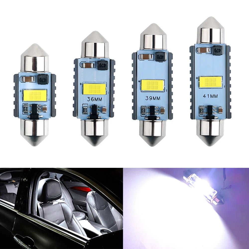 

2 шт. C5W C10W Светодиодный лампочки Canbus Festoon-31MM 36 мм/39 мм/41 мм 3570 1 чип без ошибок автомобиля укрыты внутренной сводной светильник чтения светильн...