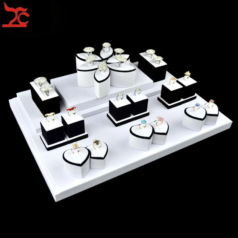 Creative White PU Lover's Ring Holder Rack Bracelet Organizer Stand Jewelry Decorative Closet Showcase kit 50*36.5cm | Украшения и