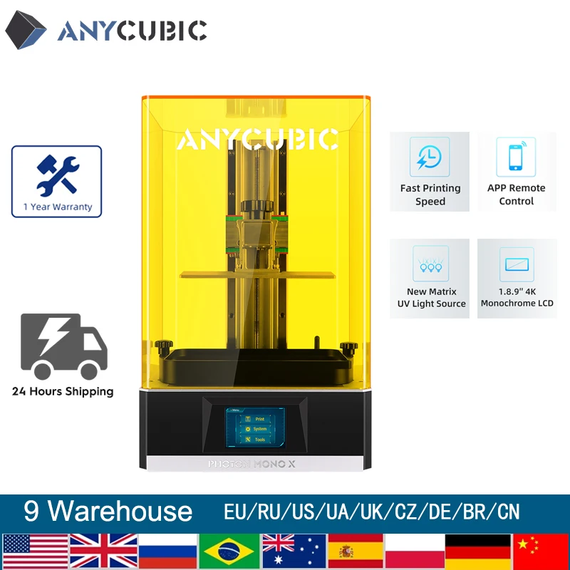 3D-принтер ANYCUBIC Photon Mono X 4K монохромный SLA/ЖК-дисплей 8 9 дюйма быстрая печать